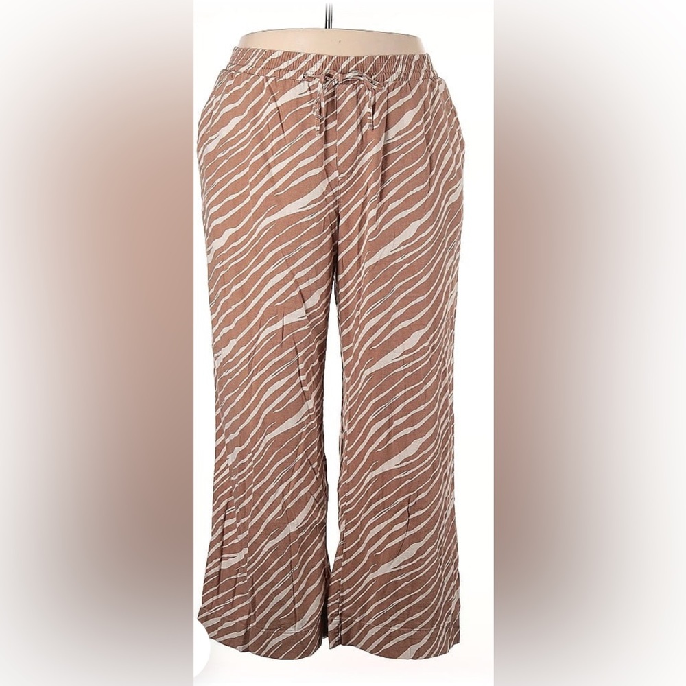 a new day Brown and‎ White Patterned linen Pants